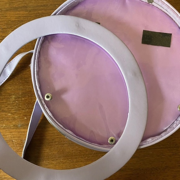 Purple Circle Ita Pin Crossbody Bag Purse With Interchangeable Front Panels - Picture 2 of 11